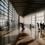 Travelers in an airport terminal — France visa from Senegal
